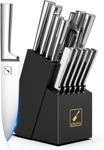 imarku 15-piece knife set in a black block, organized premium storage for the kitchen