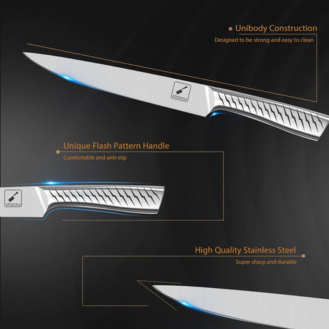 Imarku high-carbon steel blades deliver sharp performance for everyday prep.