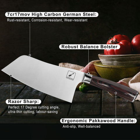 imarku meat cleaver in SUS440A stainless steel resists rust and staining