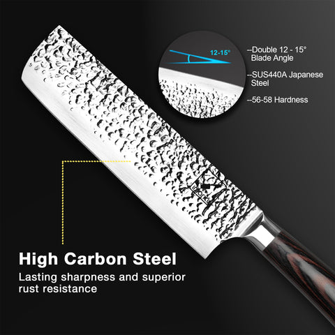 imarku Nakiri Knife high-carbon stainless steel resists rust and remains sharp