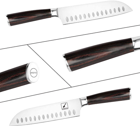 Imarku pakkawood ergonomic handle provides comfortable, secure grip