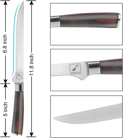 imarku pakkawood handle provides ergonomic, non-slip grip
