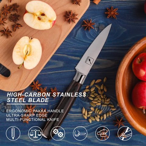 Imarku Paring Knife blade close-up highlighting high-carbon stainless steel