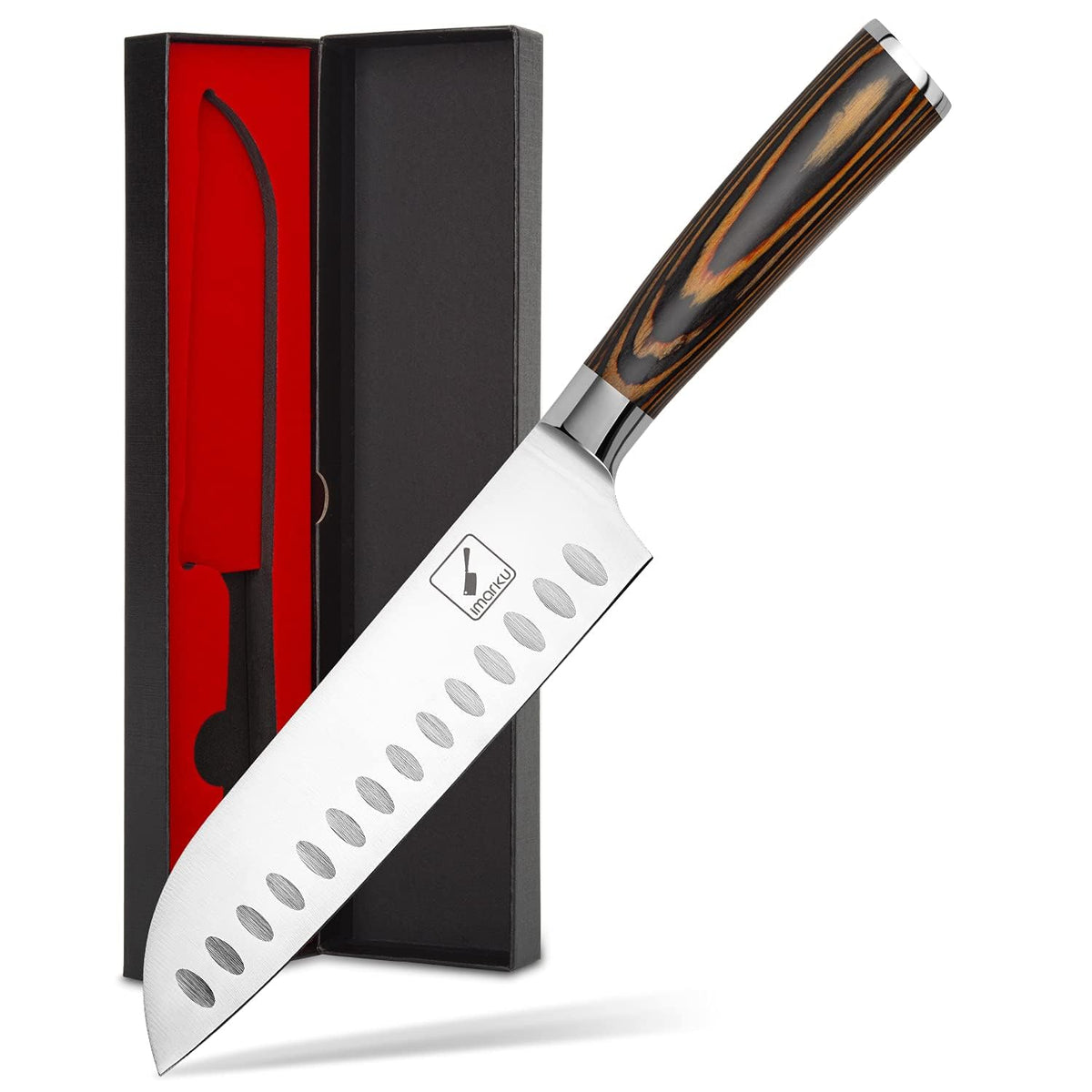 imarku santoku knife 7-inch blade close-up shows sharp edge for precise slicing