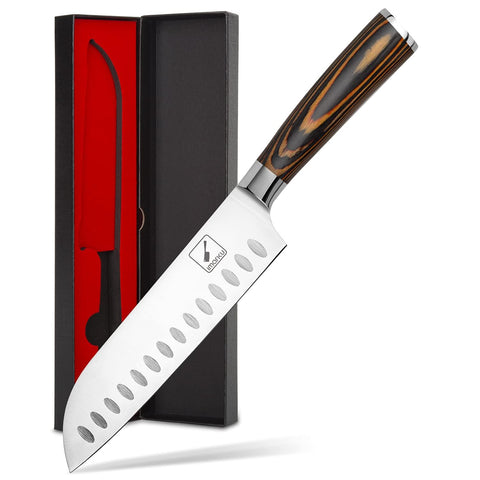 imarku santoku knife 7-inch blade close-up shows sharp edge for precise slicing