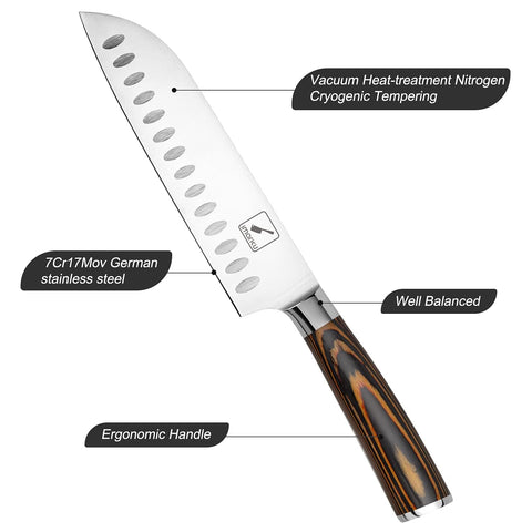 imarku santoku knife 7-inch ultra sharp edge ready for chopping tasks