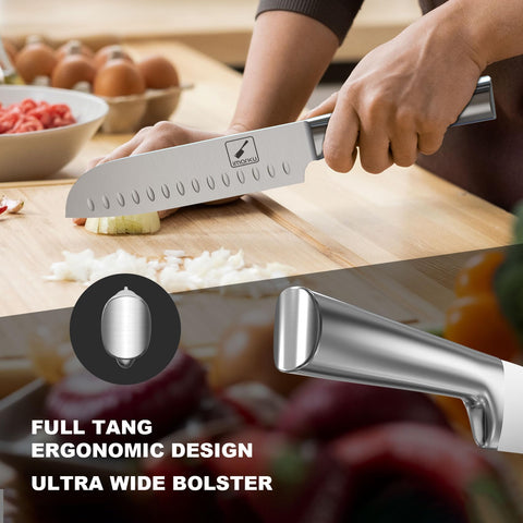 imarku 7-inch santoku with balanced handle for comfortable chopping