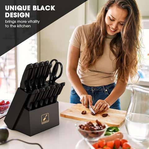 imarku wooden block with built-in sharpener for easy readiness