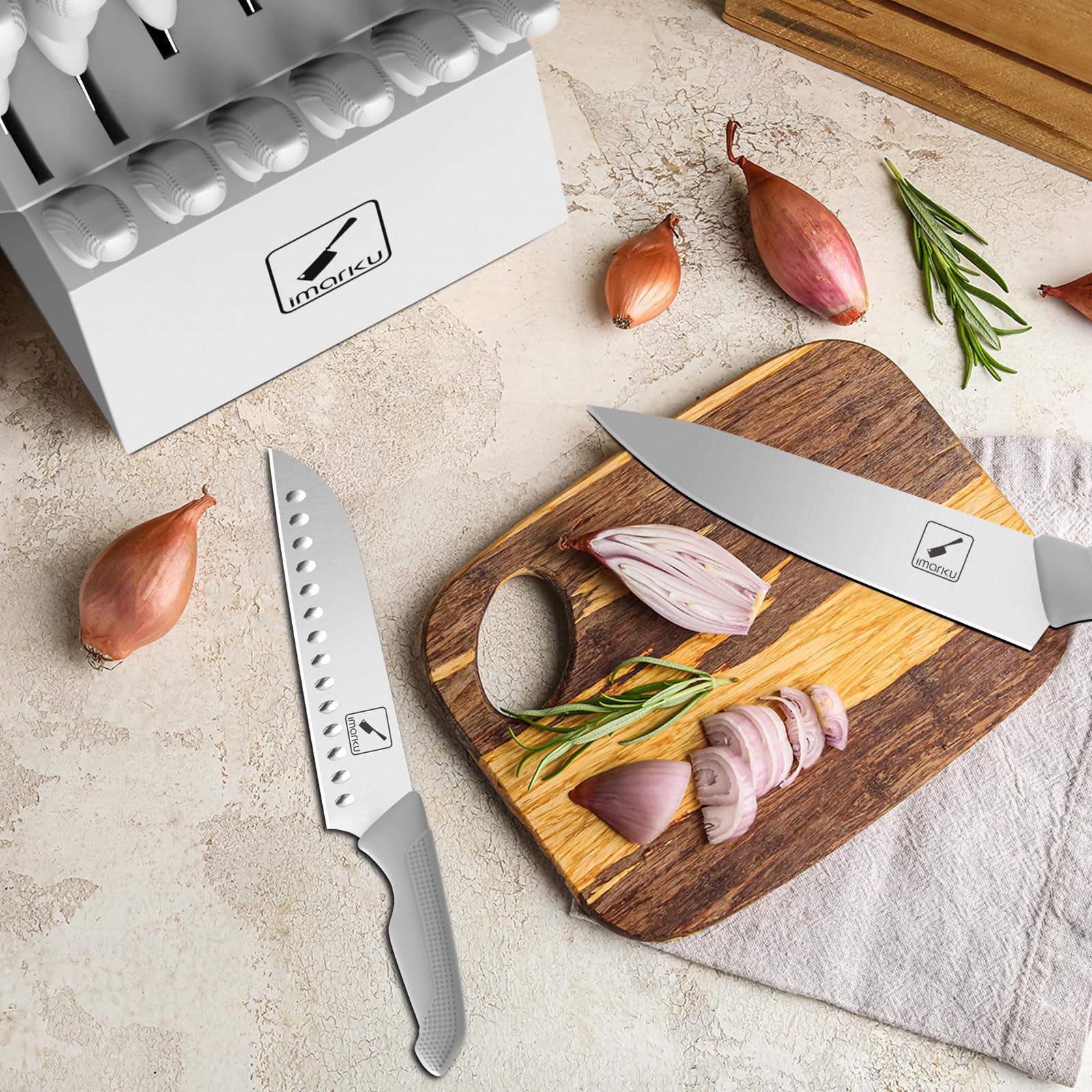 Imarku wooden block design is easy to wipe down for cleanliness.