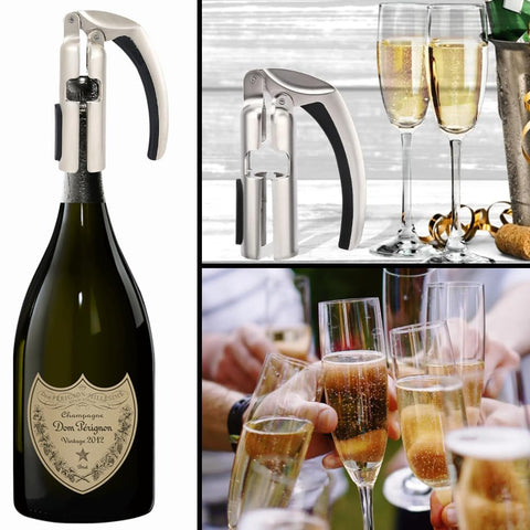 Imbibe & Indulge party-ready champagne opener in action.