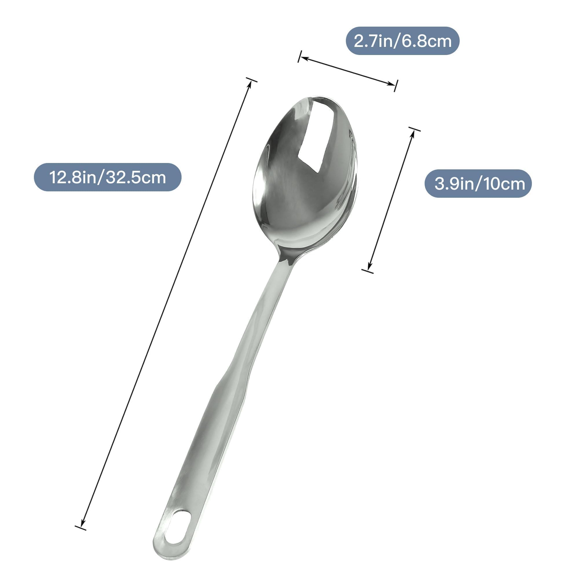 IMEEA spoon with long 12.8-inch handle reaches deep pots with ease.