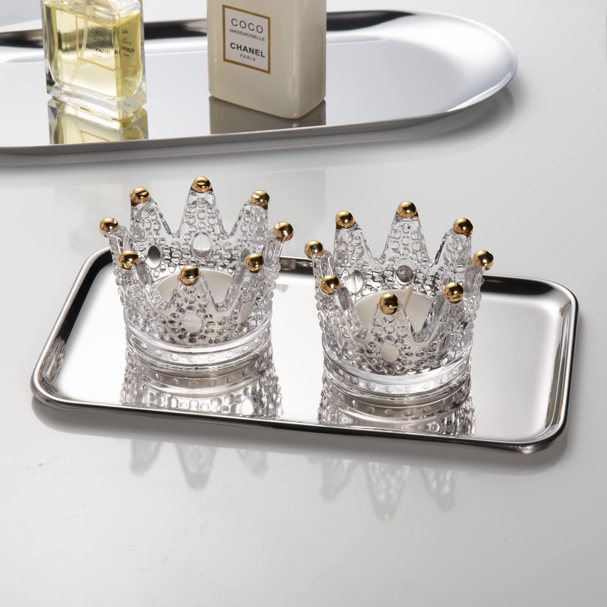 IMEEA small silver tray blends modern minimalist design with functional storage