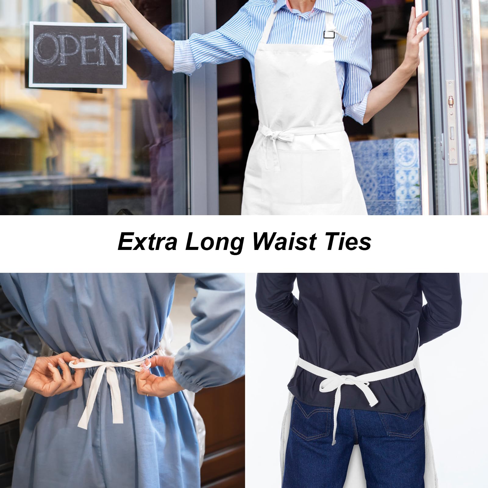 IMERAGO easy-care machine washable apron simplifies cleanup after messes.