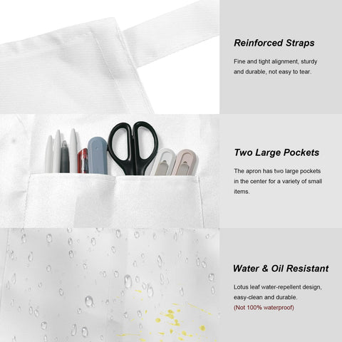 IMERAGO water-drop resistant polyester apron maintains appearance during tasks.