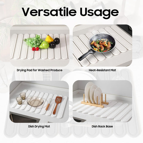 Imgrose foldable stone mat demonstrated for compact storage under a sink.