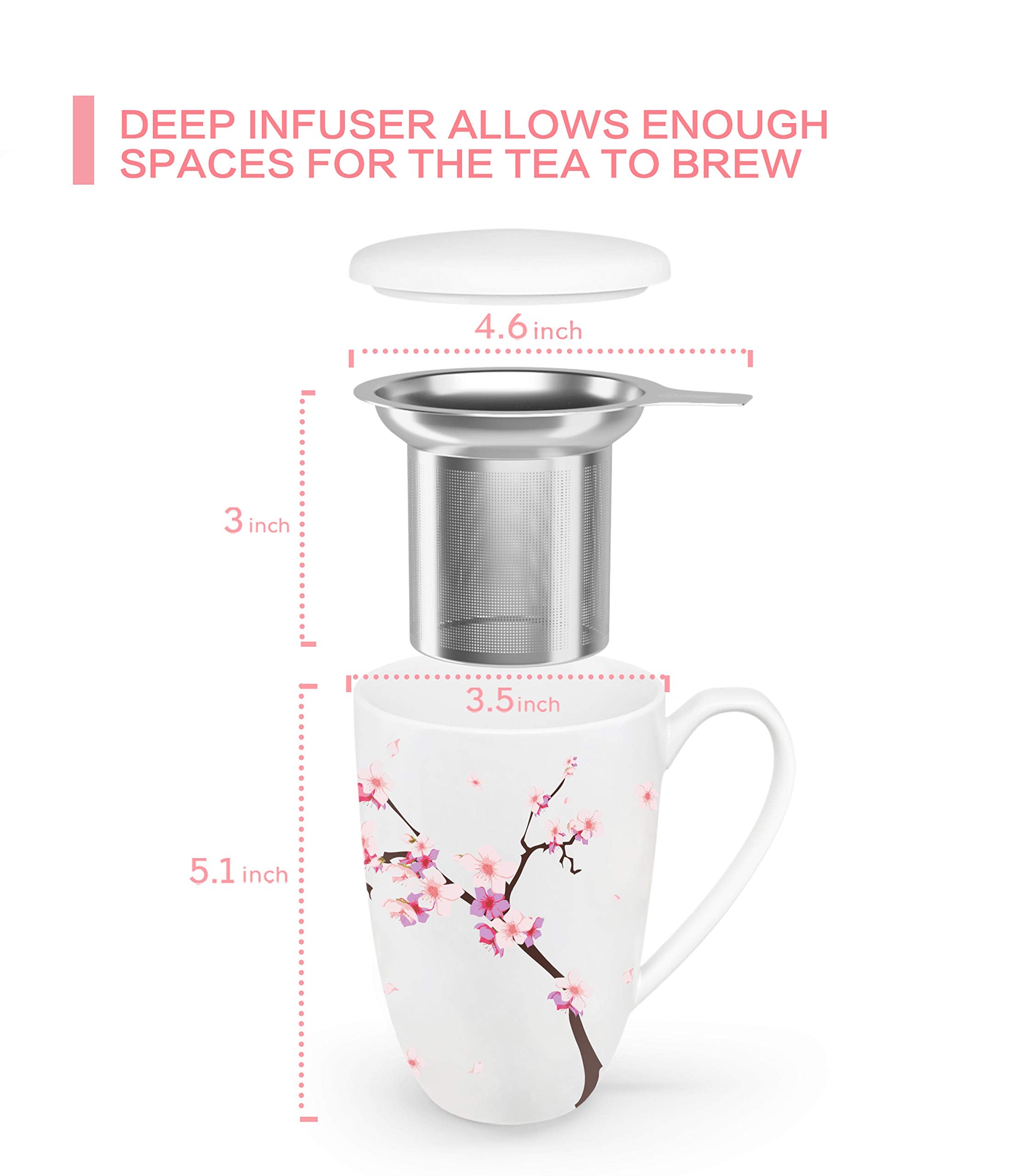 Immaculife tea cup ergonomic handle keeps hands cool while enjoying tea
