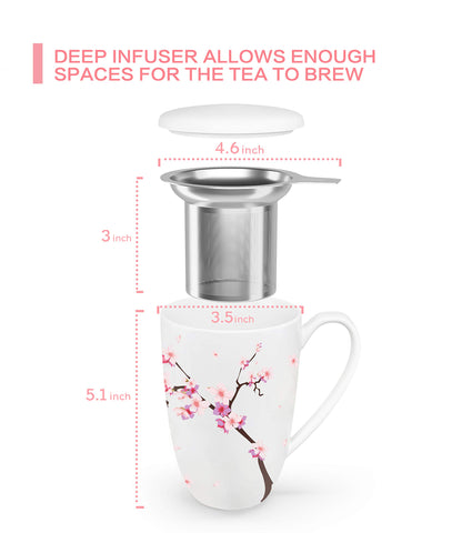 Immaculife tea cup ergonomic handle keeps hands cool while enjoying tea
