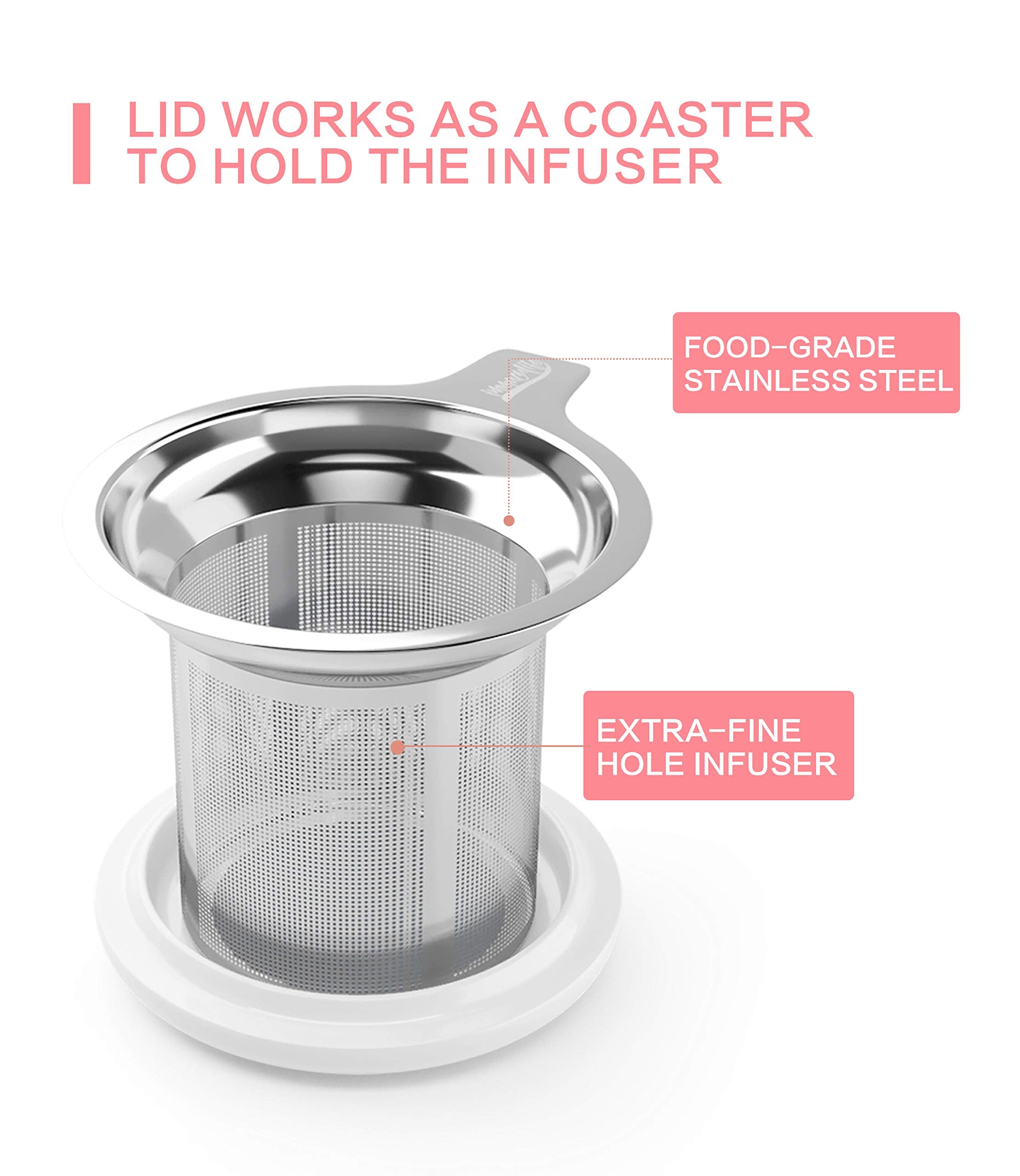 Immaculife teacup with fine infuser holes for clean, steady steeping