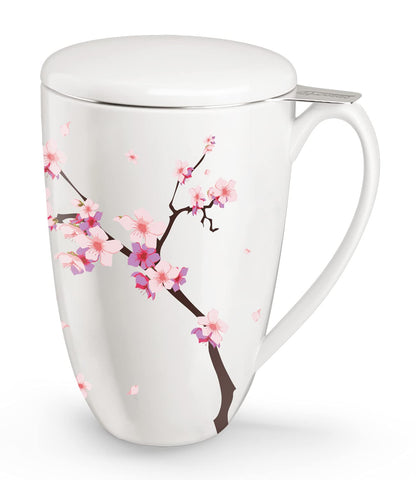 Immaculife tea cup with infuser and lid for effortless 16oz brewing
