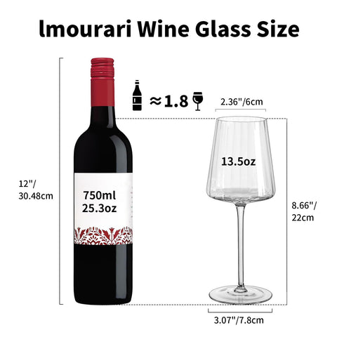 Imourari ribbed wine glass long stem detail emphasizing grip and presentation.