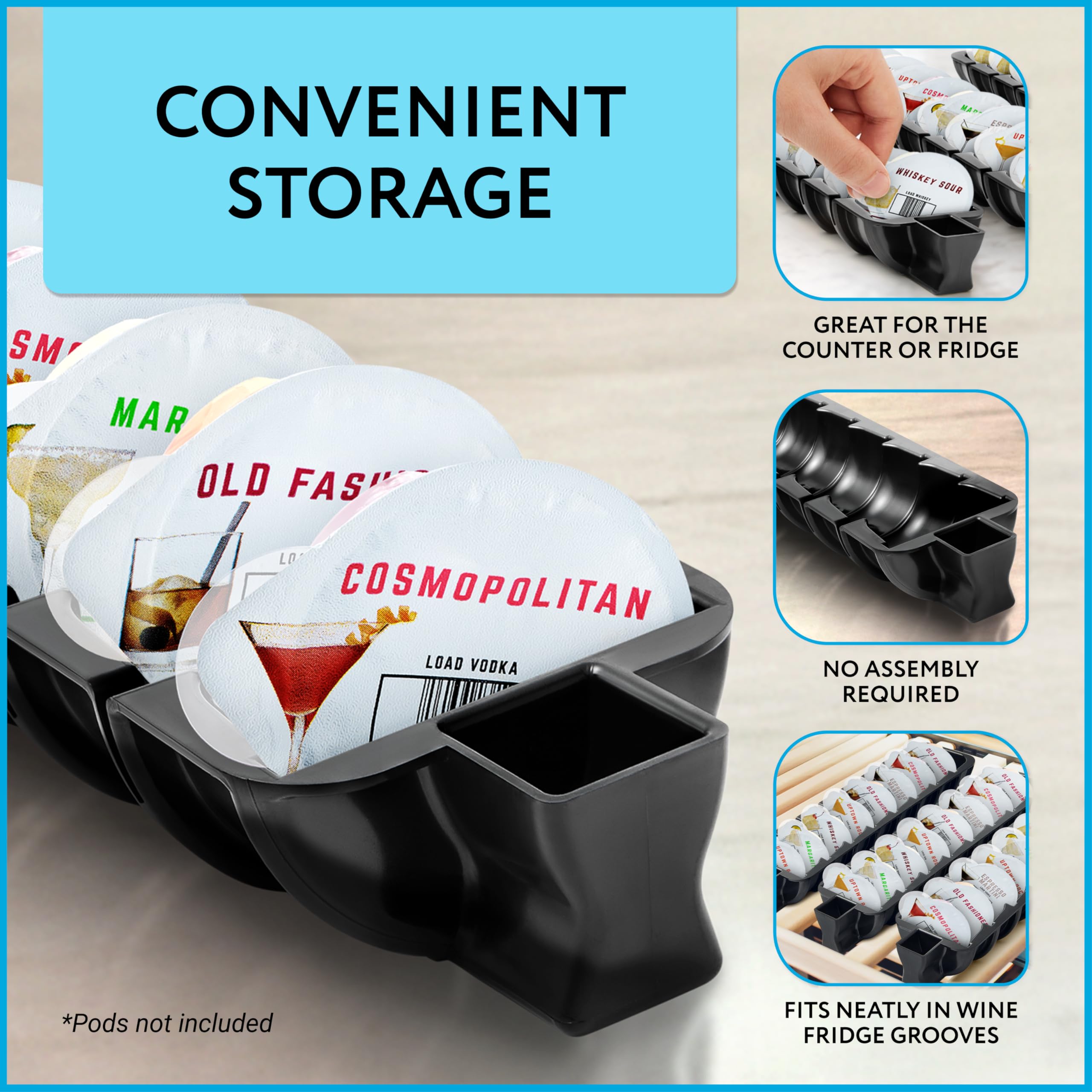 IMPRESA ideal for entertaining keeps capsules within reach for guests.