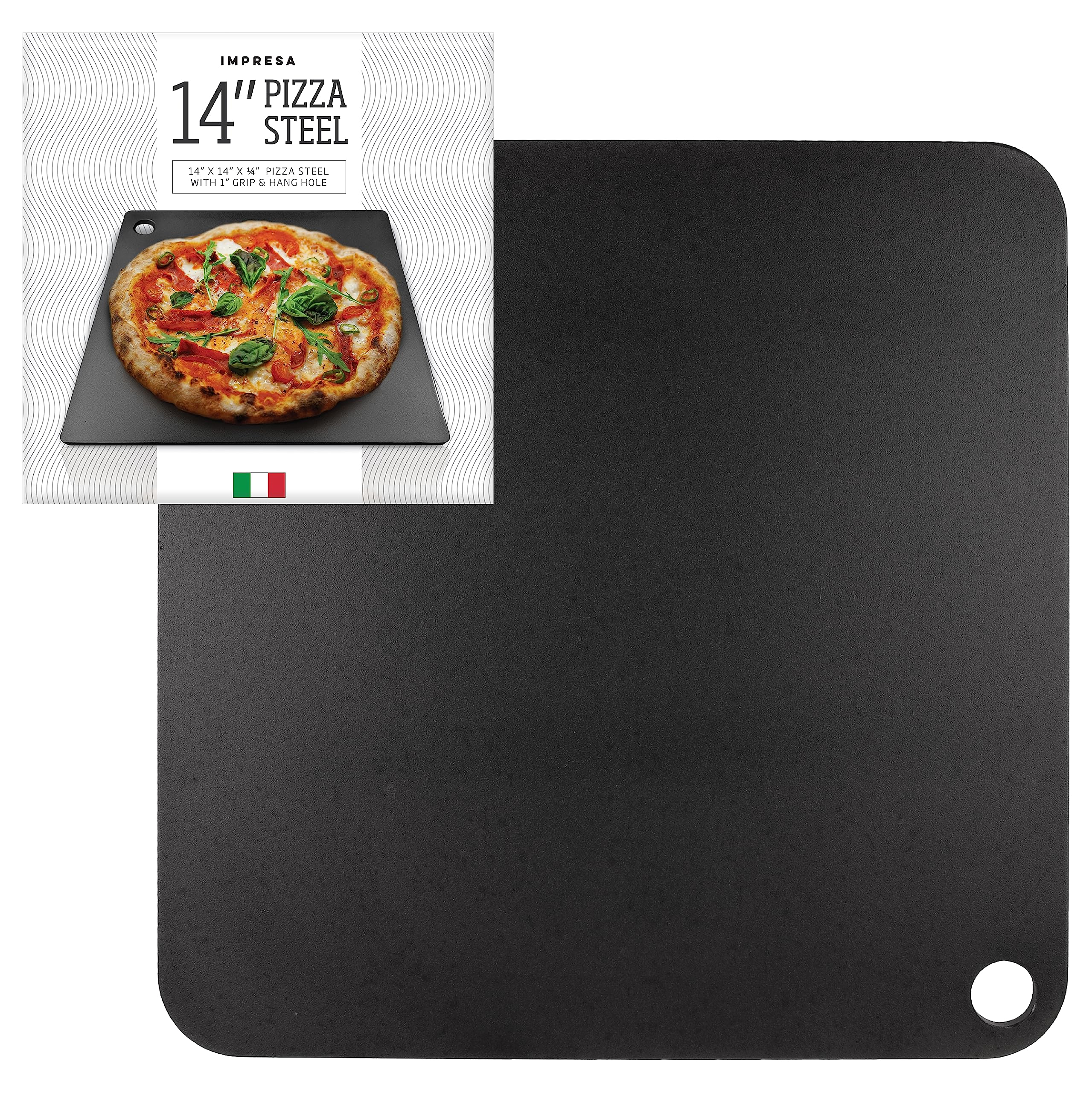 IMPRESA hot plate in indoor oven provides fast heat up for weeknight pizzas.