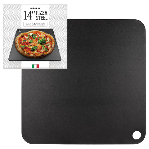IMPRESA hot plate in indoor oven provides fast heat up for weeknight pizzas.