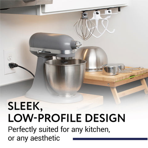 IMPRESA fits under cabinets to keep countertops clutter-free.