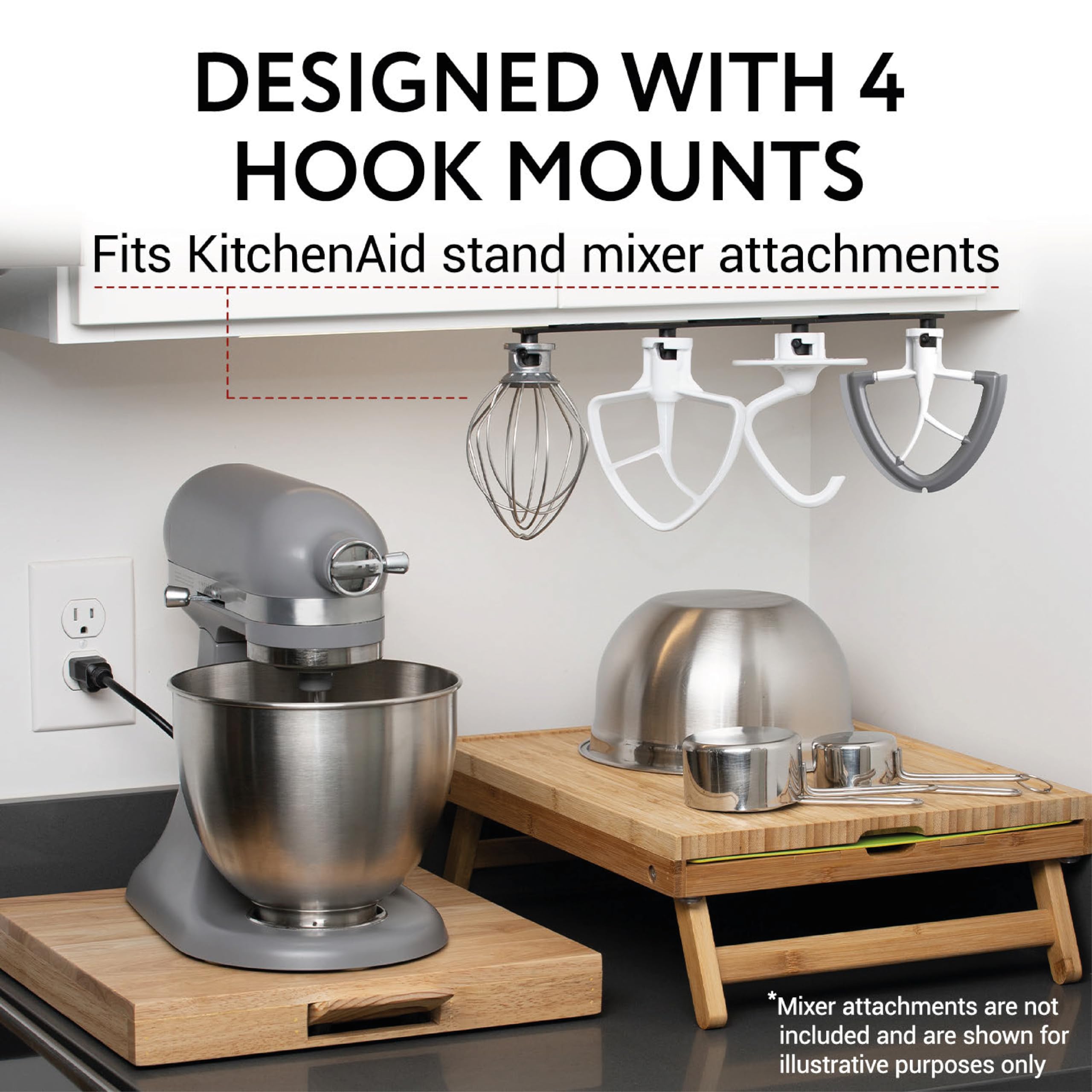 IMPRESA wall-mounted vertical orientation saves counter space and keeps tools reachable.