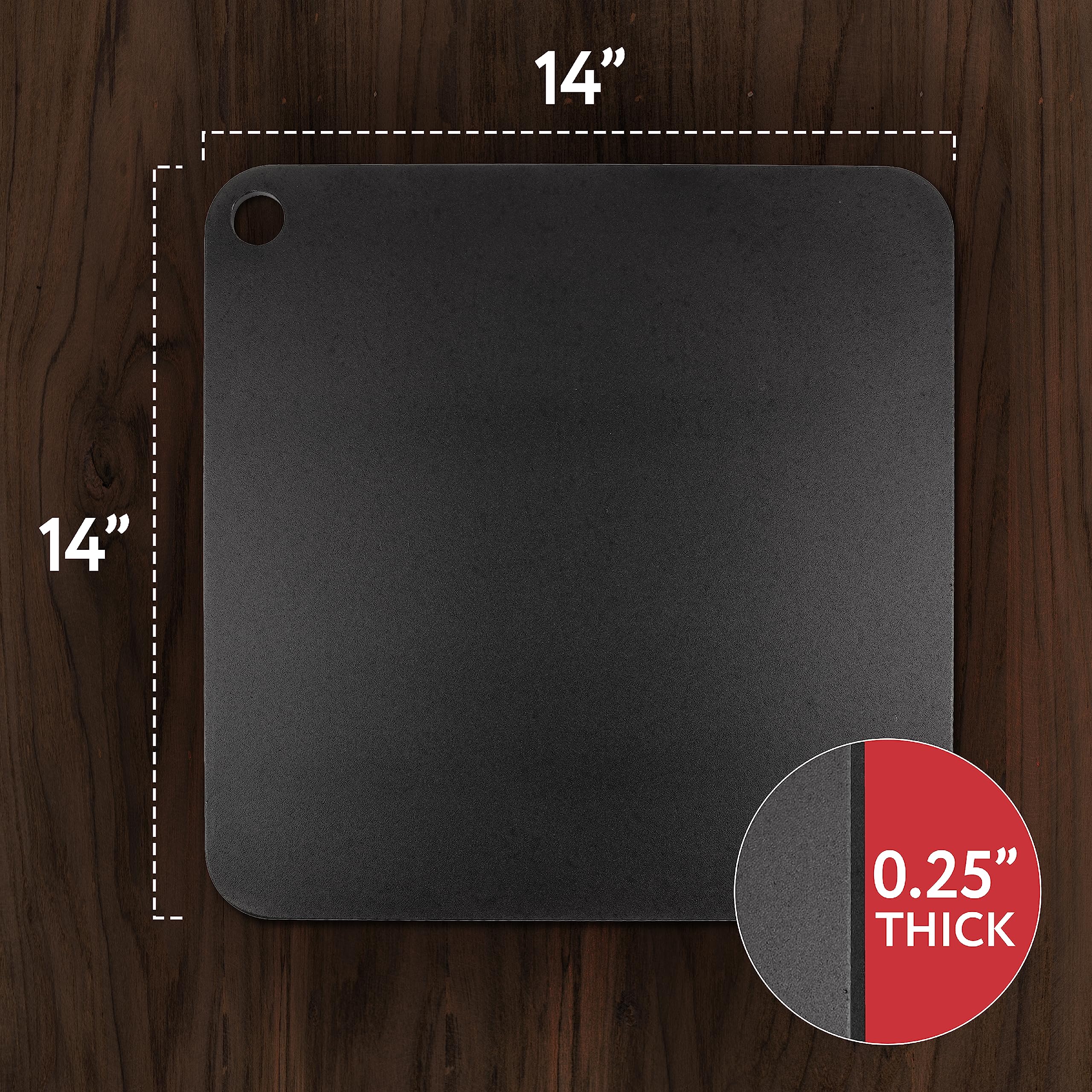 IMPRESA steel pizza stone close-up showing pre-seasoned durability for long-lasting use.