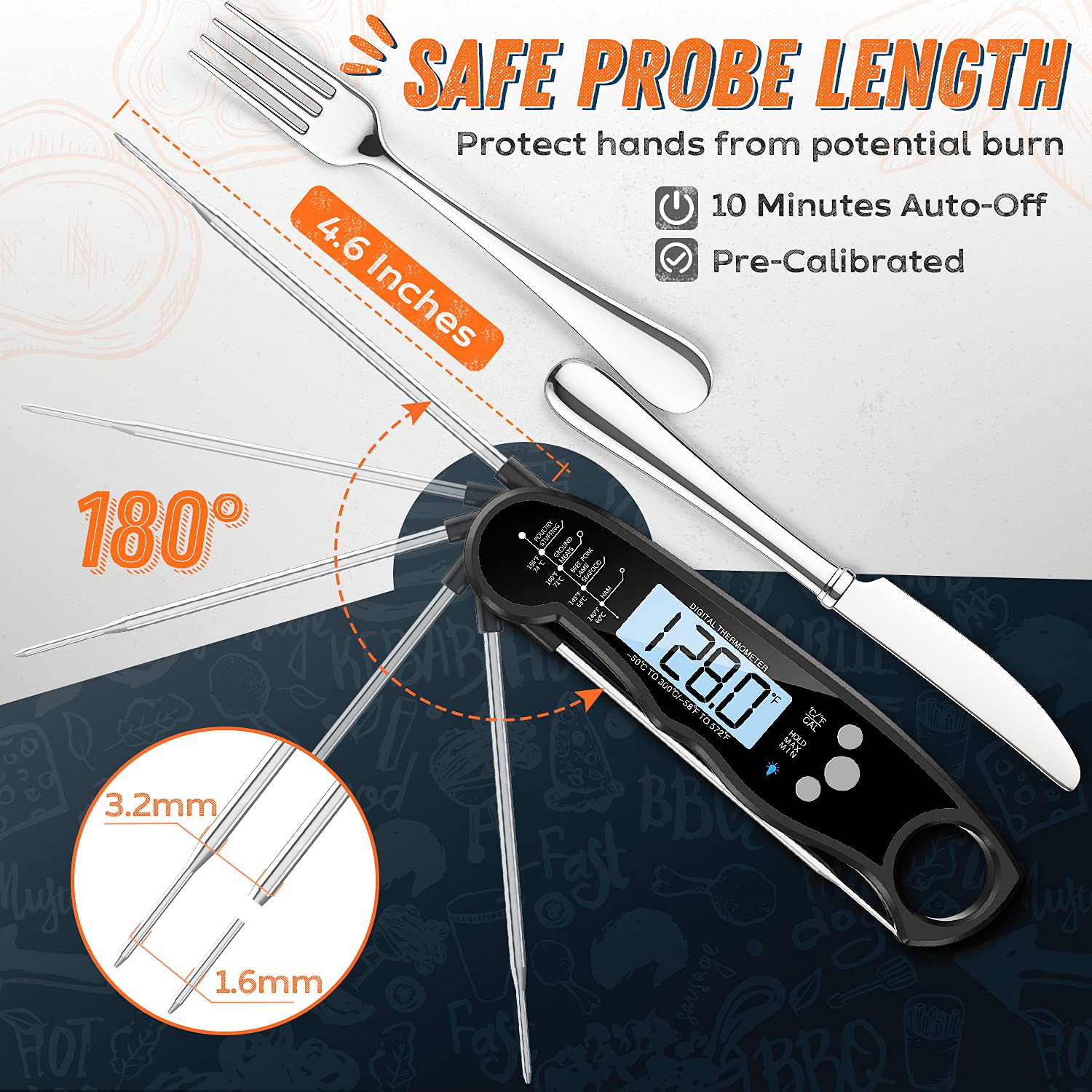 ImSaferell thermometer hold and calibration features
