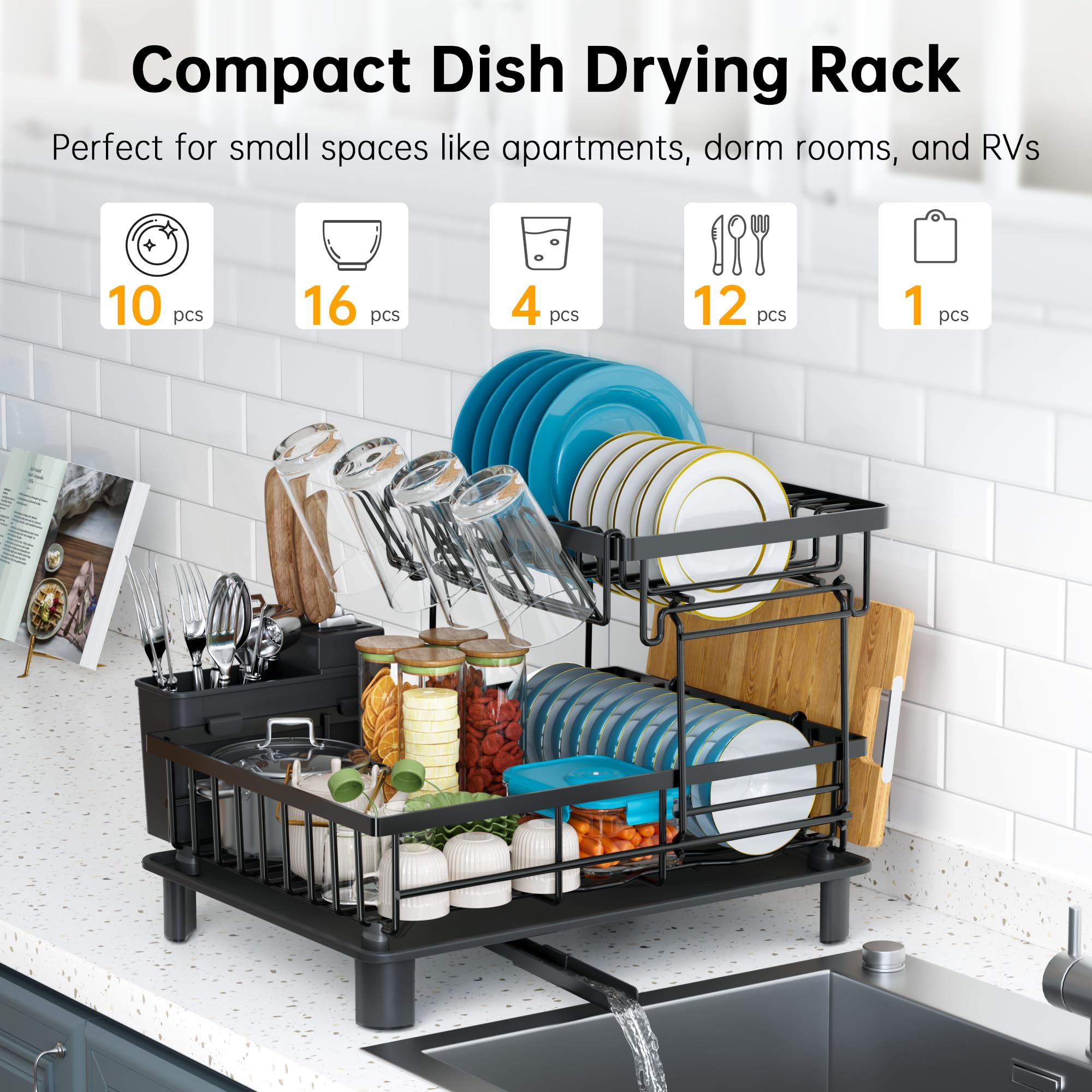 IMXSUMDA two-tier rack with detachable top tier for flexible storage.
