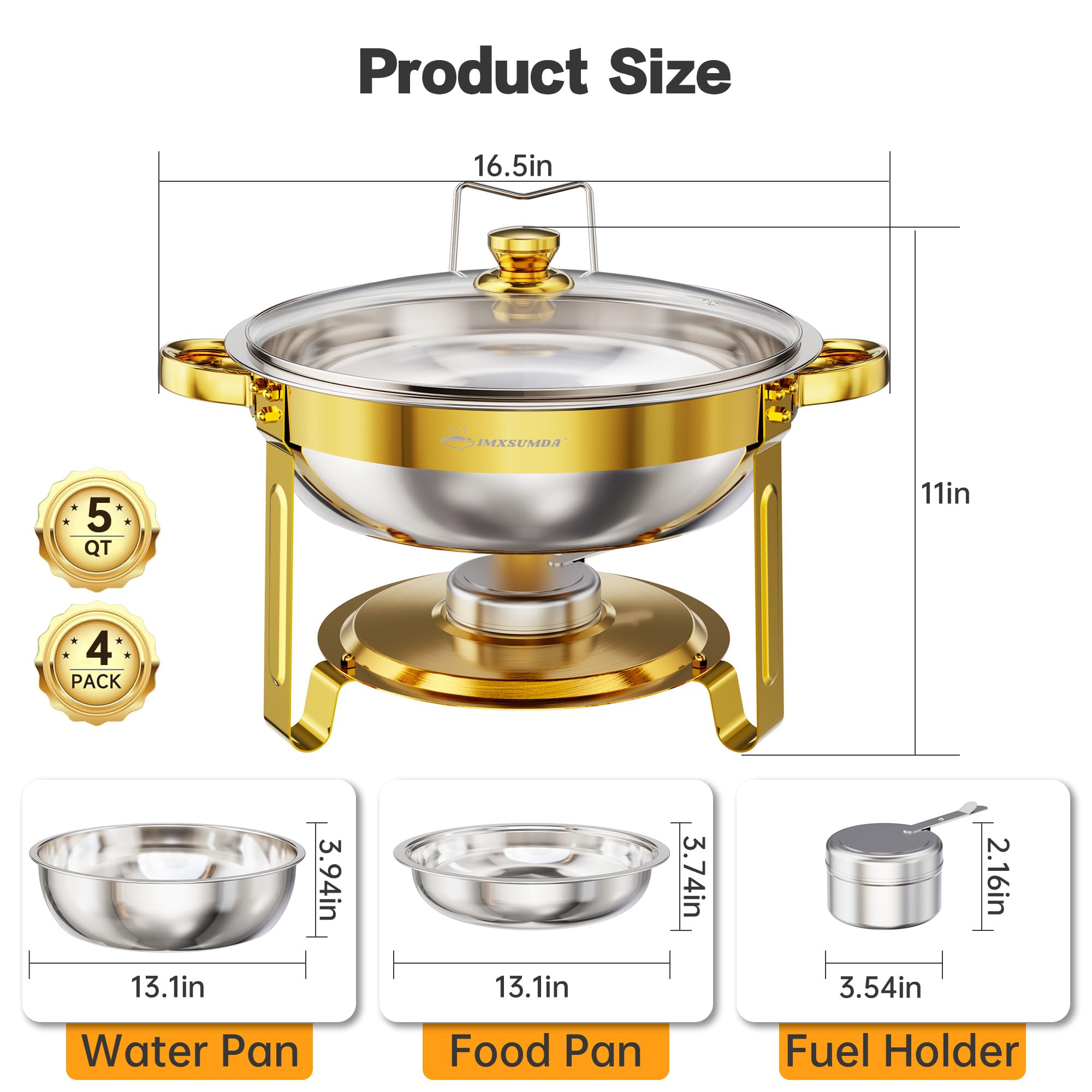 IMXSUMDA four-piece set fits weddings, catering, and banquets.