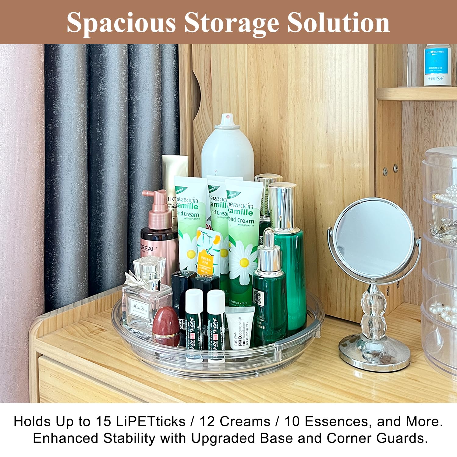 Incostar fridge organizer 360-degree turntable helps grab drinks fast.