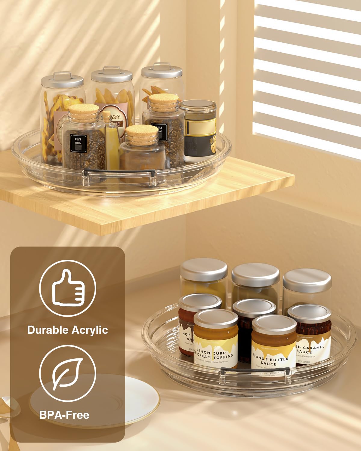 Incostar kitchen and vanity organization for quick access.