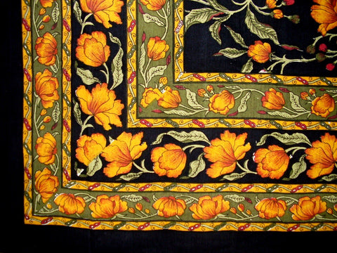 India Arts French Floral close-up weave showing durable 100% cotton craftsmanship for everyday dining
