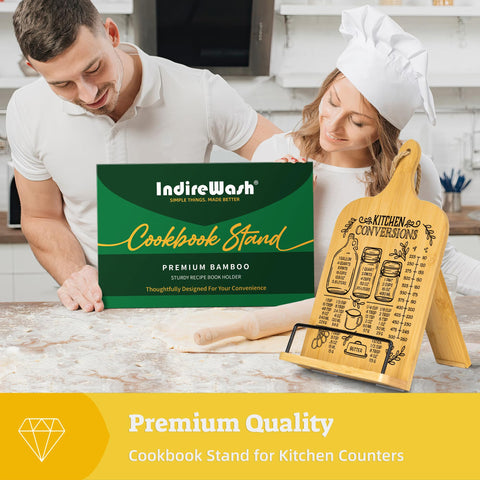 Indirewash recipe holder countertop keeps recipes upright for hands-free reading