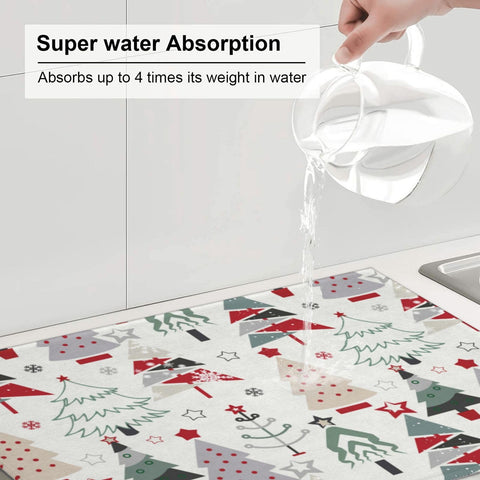 Indokyeyqaz Dish drying mat with built-in hanging tab for fast air drying