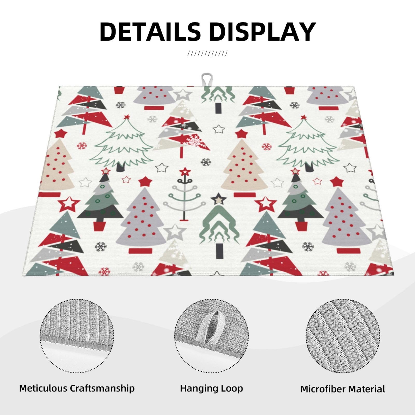 Indokyeyqaz Kitchen counter drying mat with festive pattern brightening the space