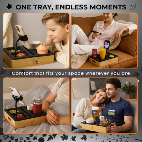 INDUCA couch caddy removable silicone base for easy cleaning.