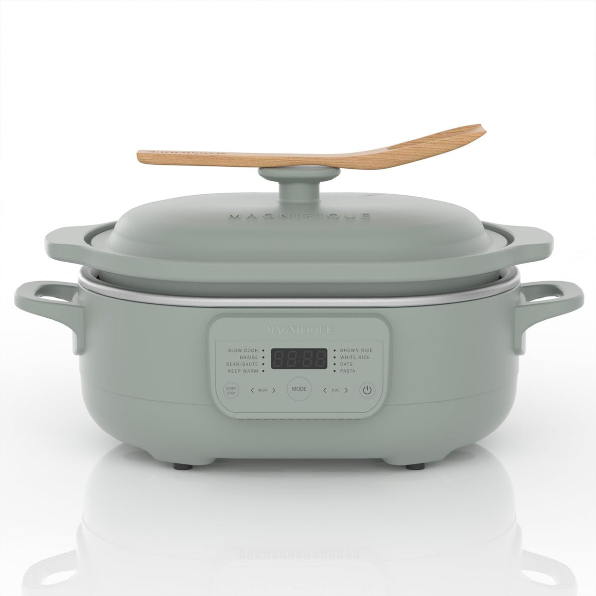 INDY VAC 4qt slow cooker olive top view ideal for family meals