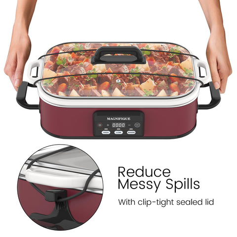 INDY VAC ceramic baking dish 4qt red, oven safe for lasagna and casseroles.