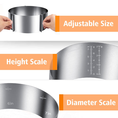 iNeibo stainless steel pastry ring close-up, durable, rust-resistant construction.