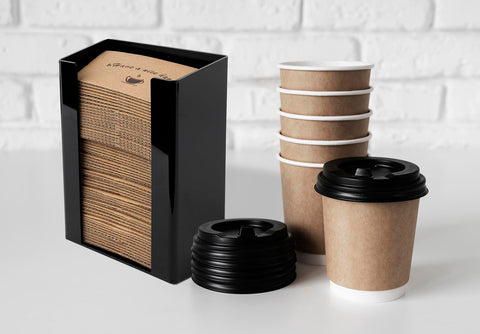 Inevibe black acrylic sleeve organizer blends with decor while easing refills