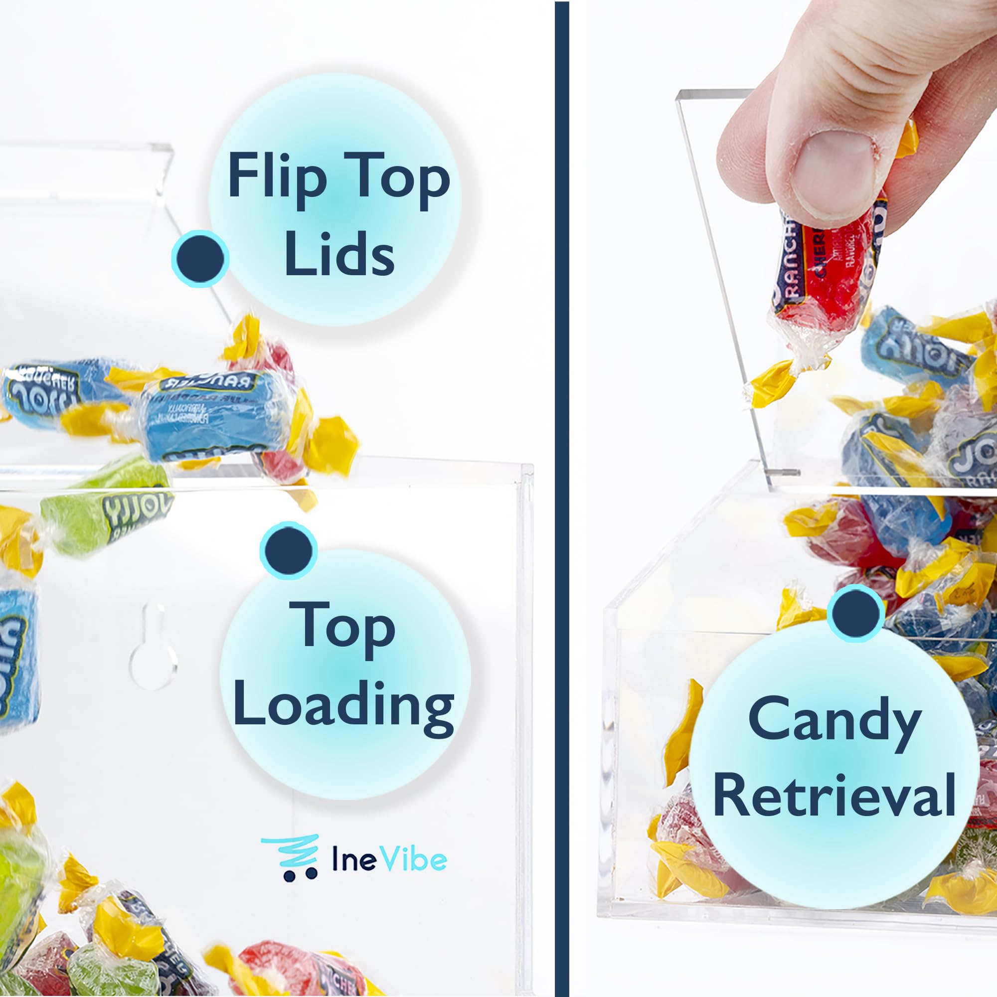 Inevibe Candy Dispenser made from durable acrylic for everyday countertop use.