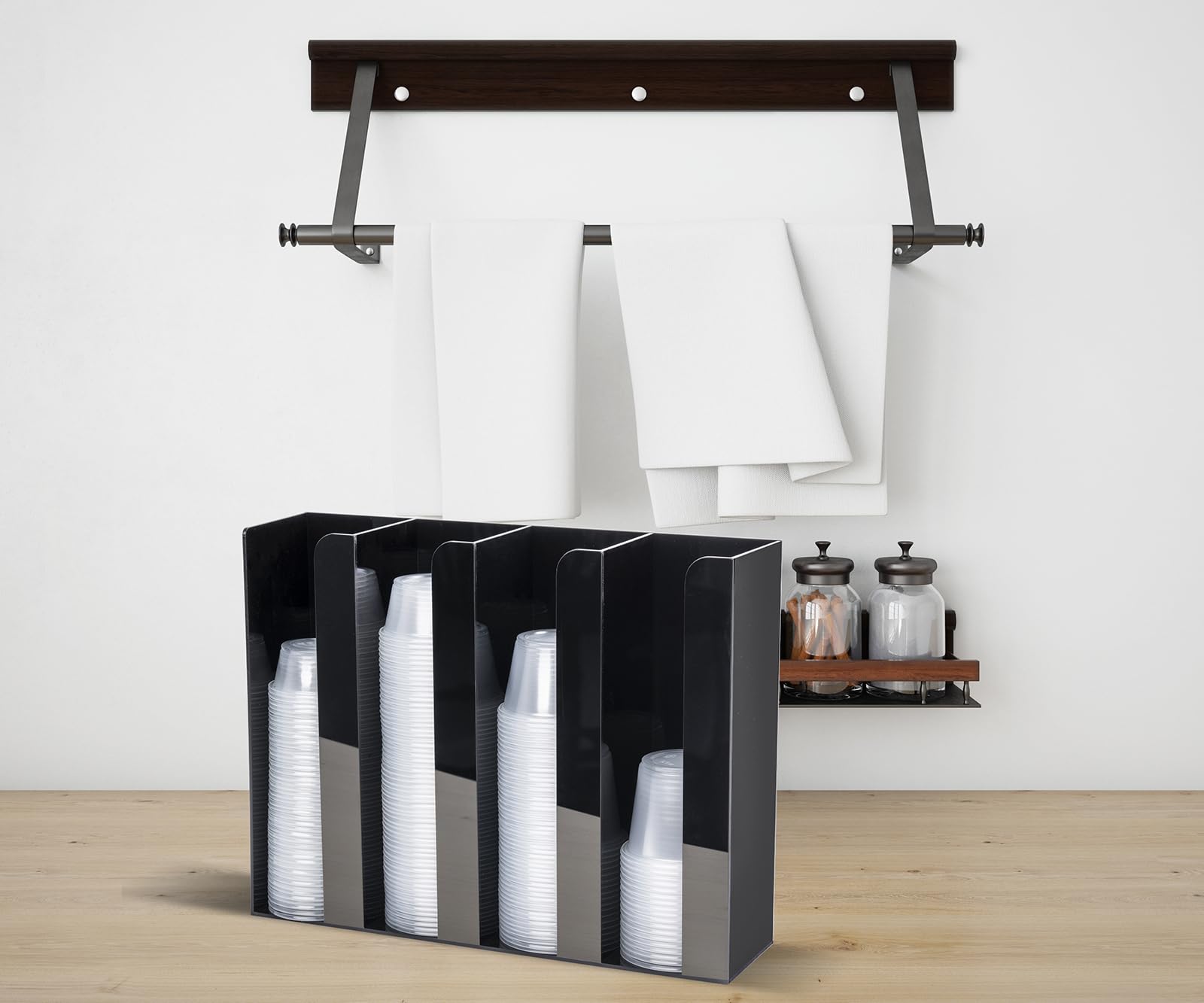 Inevibe cup lid organizer open layout ideal for busy kitchens and buffets.