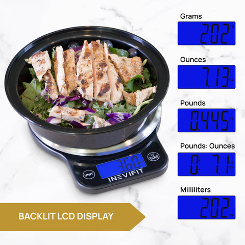INEVIFIT Digital Kitchen Scale batteries included for immediate use