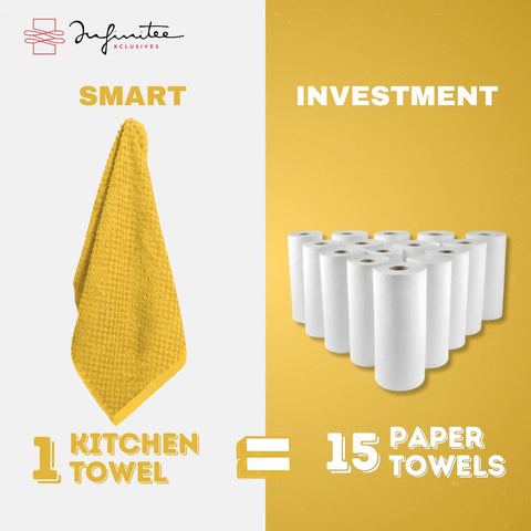Infinitee Xclusives 15x25 inch towels fit standard dish racks