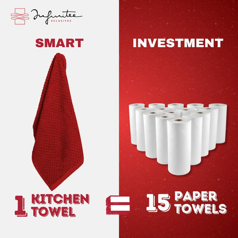 Infinitee Xclusives towel during regular cleaning and kitchen tasks.