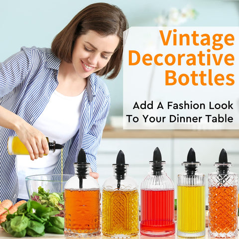 INFTYLE embossed glass bottles add vintage style to your coffee bar.